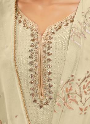 Pastel Georgette Embroidered Straight Suits 2