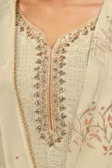 Pastel Georgette Embroidered Straight Suits