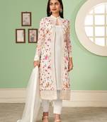 White Georgette Embroidered Pakistani Salwar Kameez