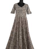 Girls Grey Kalamkari Slope Long gown!!!