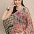 Multicolor printed chiffon saree with blouse