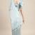 Light blue plain silk saree with blouse