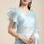 Light blue plain silk saree with blouse