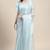 Light blue plain silk saree with blouse