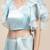 Light blue plain silk saree with blouse