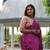 Wine printed satin saree with blouse