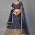 Glamorous Navy blue Zari and Sequins embroidered Dola silk semi stitched lehenga choli for wedding