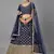 Glamorous Navy blue Zari and Sequins embroidered Dola silk semi stitched lehenga choli for wedding