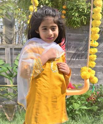 Manjal Suit For Little Girls 2