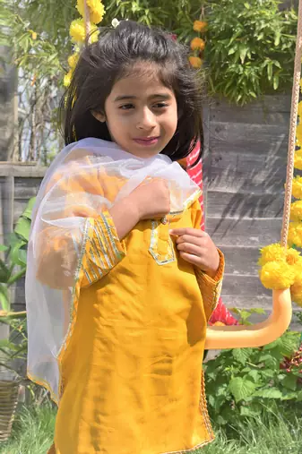 Manjal Suit For Little Girls
