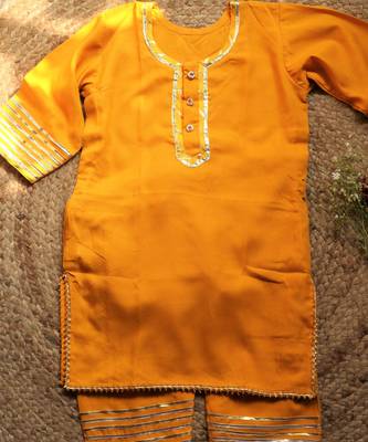 Manjal Suit For Little Girls 4