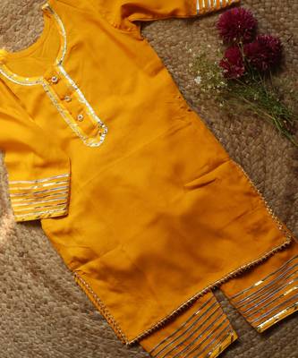 Manjal Suit For Little Girls 5