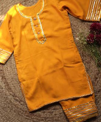 Manjal Suit For Little Girls 7