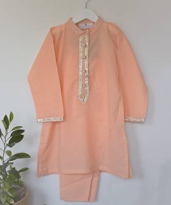 Peach Boys Kurta Payjama 1
