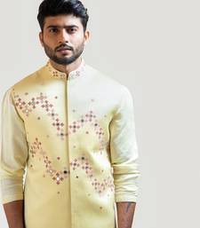 Yellow Gujrati Work Nehru