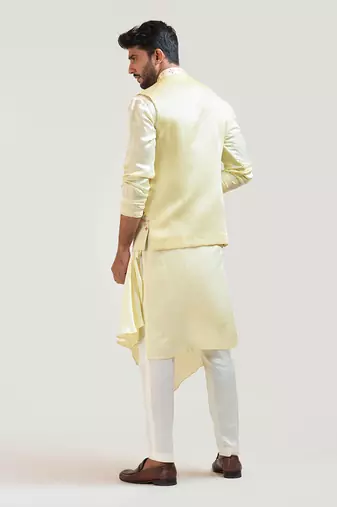 Yellow Gujrati Work Nehru
