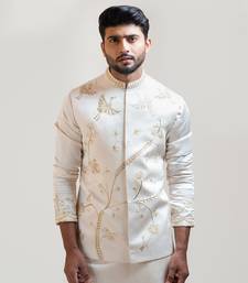 Cream Chintz Embroidered Nehru