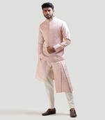 Onion Pink Mirror Work Nehru