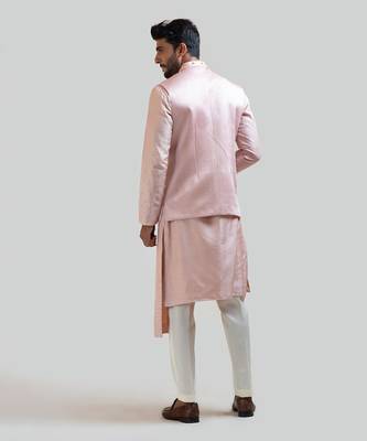 Onion Pink Mirror Work Nehru 2