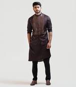 Coco Brown Mirrorwork Nehru