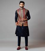 Multicolour Fully embroidered Chikankari Nehru jacket