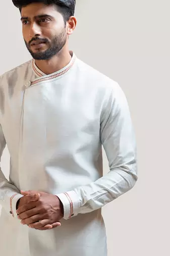 Overlapping Madhubani Embroidered Kurta Set