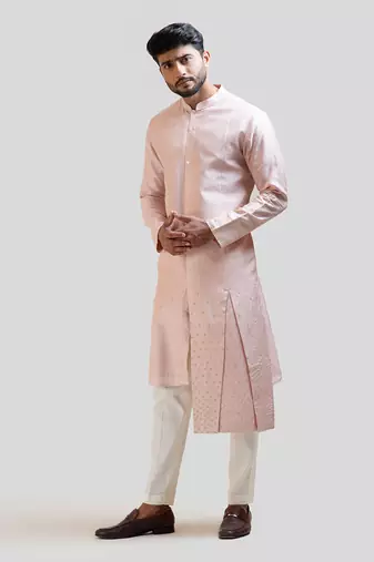 Onion Pink Pleated Kurta Set
