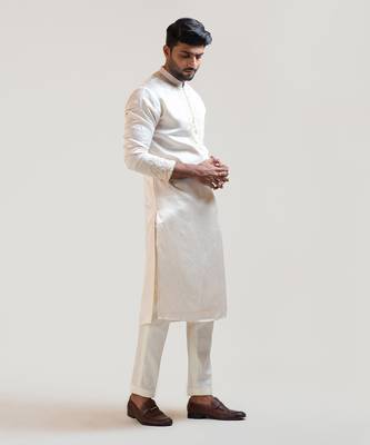 Cream Chinz Embroidered Kurta Set 2
