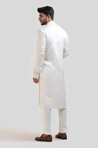 Cream Chinz Embroidered Kurta Set