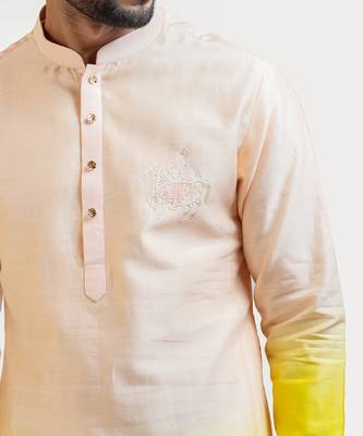 Peach To Yellow Ombre Shaded Kurta Set 3