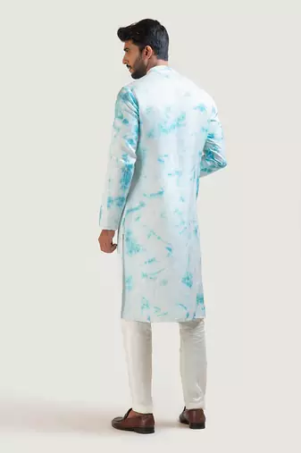Tie & Dye Embroidered Kurta Set