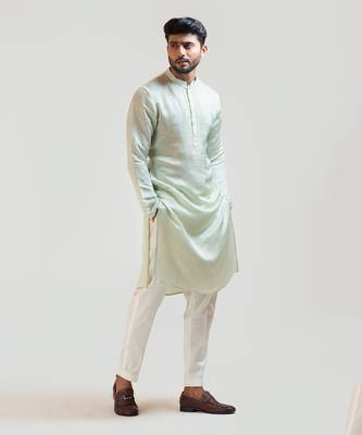 Mint Green Embroidered kurta Set 1