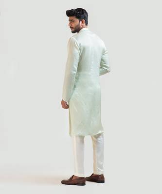 Mint Green Embroidered kurta Set 4