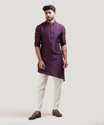 Purple A-Symmetric Kurta Set 1