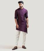 Purple A-Symmetric Kurta Set