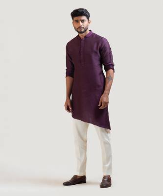 Purple A-Symmetric Kurta Set 2