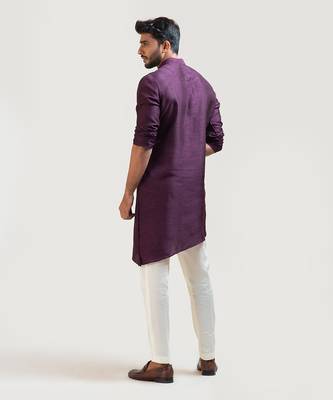 Purple A-Symmetric Kurta Set 4