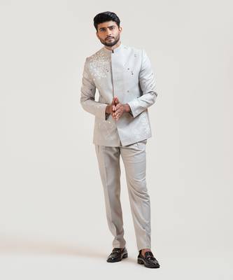 Grey Gradient Embroiderd kurta Set 1
