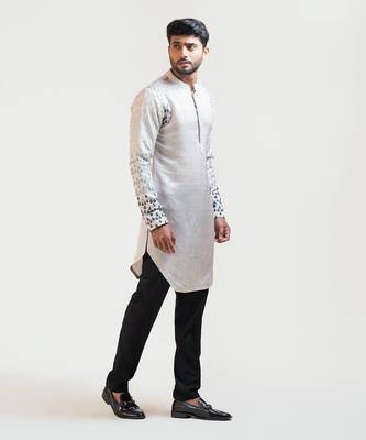 Grey Gradient Embroiderd kurta Set 2