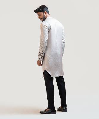 Grey Gradient Embroiderd kurta Set 3