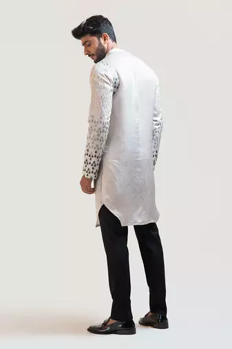 Grey Gradient Embroiderd kurta Set