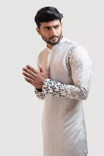 Grey Gradient Embroiderd kurta Set