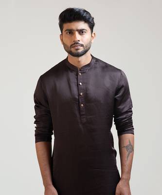 Coco Brown A-Symmetric Embroidered kurta Set 3