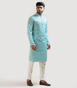 Baby blue Mirrorwork Kurta Set