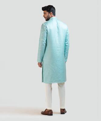 Baby blue Mirrorwork Kurta Set 4