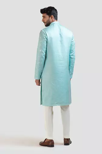 Baby blue Mirrorwork Kurta Set