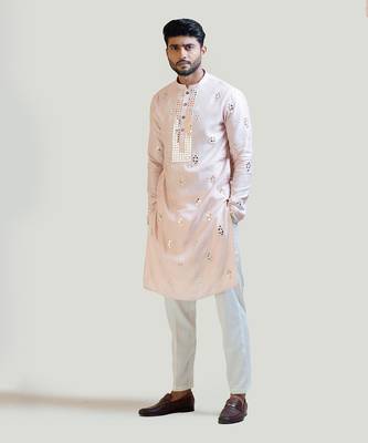 Sweet Pink Mirrorwork Kurta Set 1