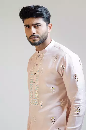 Sweet Pink Mirrorwork Kurta Set