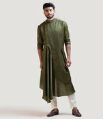Mehendi Green Drape Kurta Set