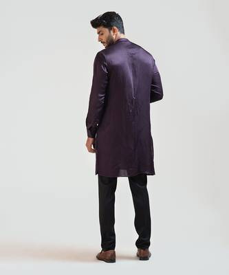 Purple Double panelled Embroidered Kurta Set 3